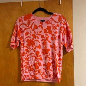 Talbots Pink and Orange Floral Sweater